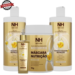 Kit Capilar Óleo Extraordinário NEW HAIR Profissional 1L Salão + Óleo Extraordinário 100ml NEW HAIR