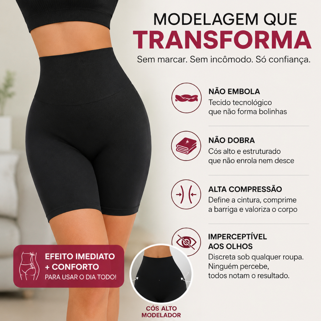 Short Cinta faixa modeladora de alta compressão, reduz medidas, pós-parto, pós-cirurgico, efeito lipo
