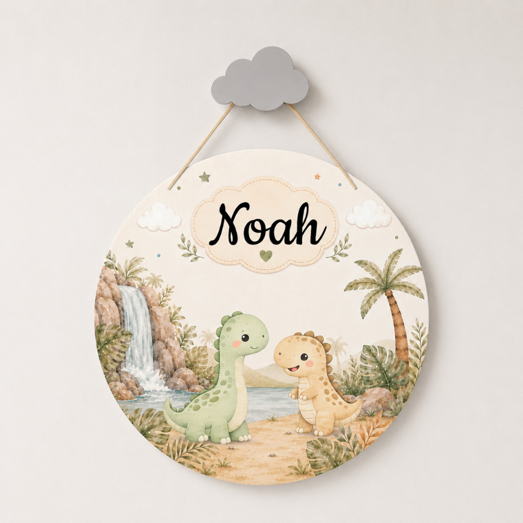 Porta Maternidade Dino Dinossauro Menino Nome Personalizado Decoração Infantil