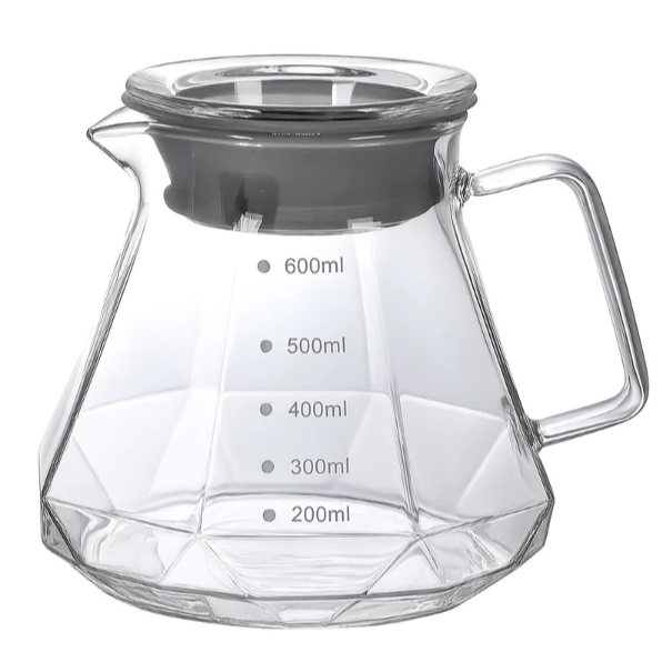 Jarra De Vidro Tampa Borossilica Para Servir Café 600ml CF3008