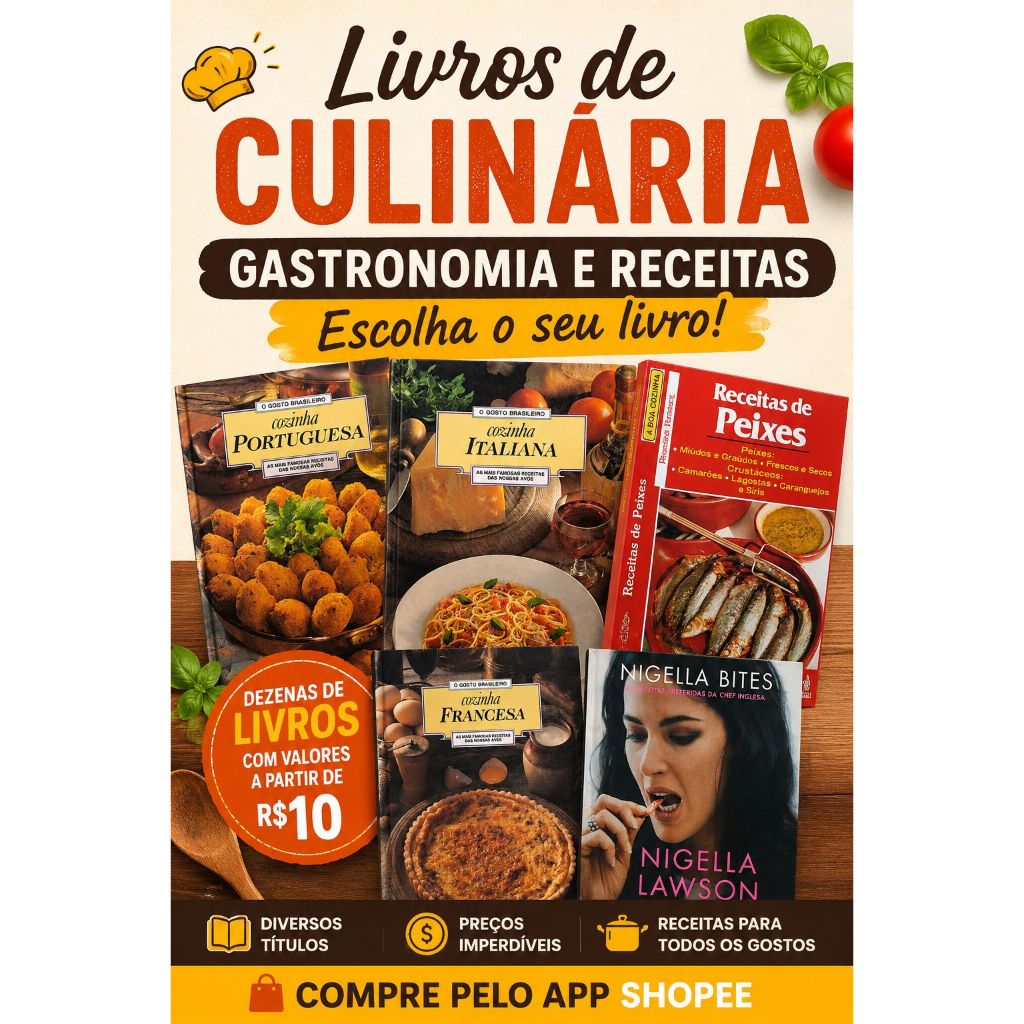 Livros de Culinária Gastronomia e Receitas - Escolha o seu livro!