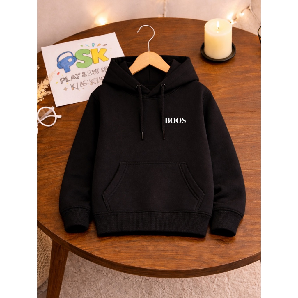 Moletom Infantil Blusa de Frio Moletom Flanelado Com Capuz Logo Original Dia a Dia Inverno Peluciado
