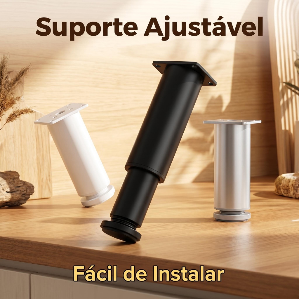 Pé Ajustável para Móveis 8-30cm 3 Cores 1/2/4 Unidades
