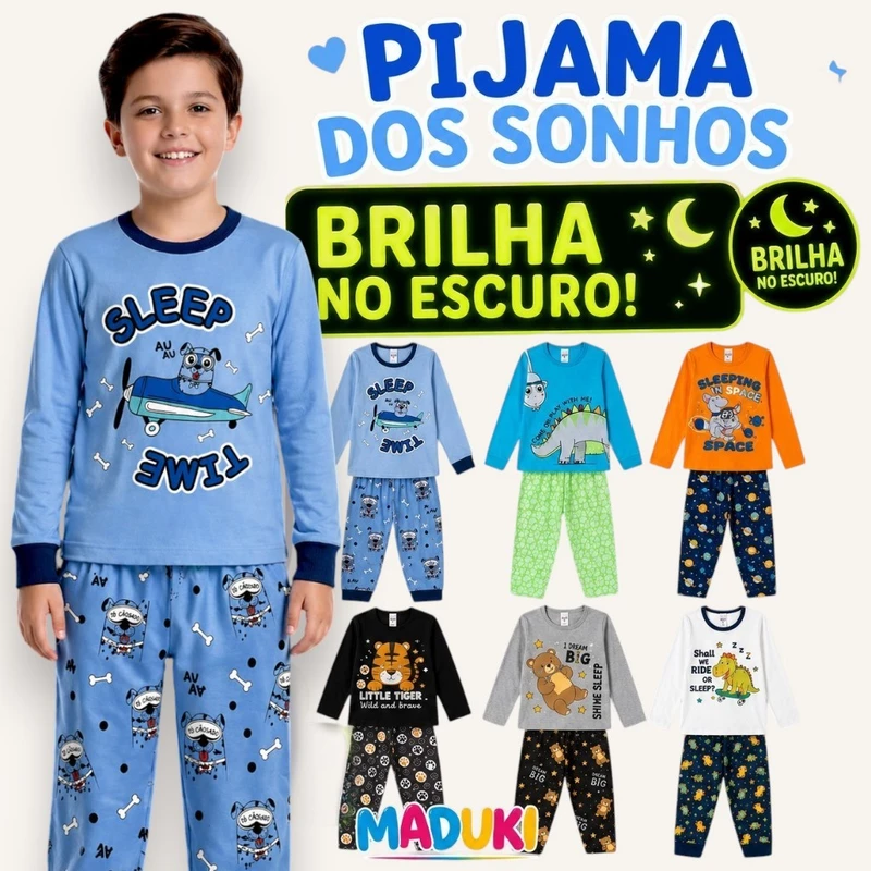 "Pijamas Infantis: Conforto e Estilo por R$47.90! 🛏️"