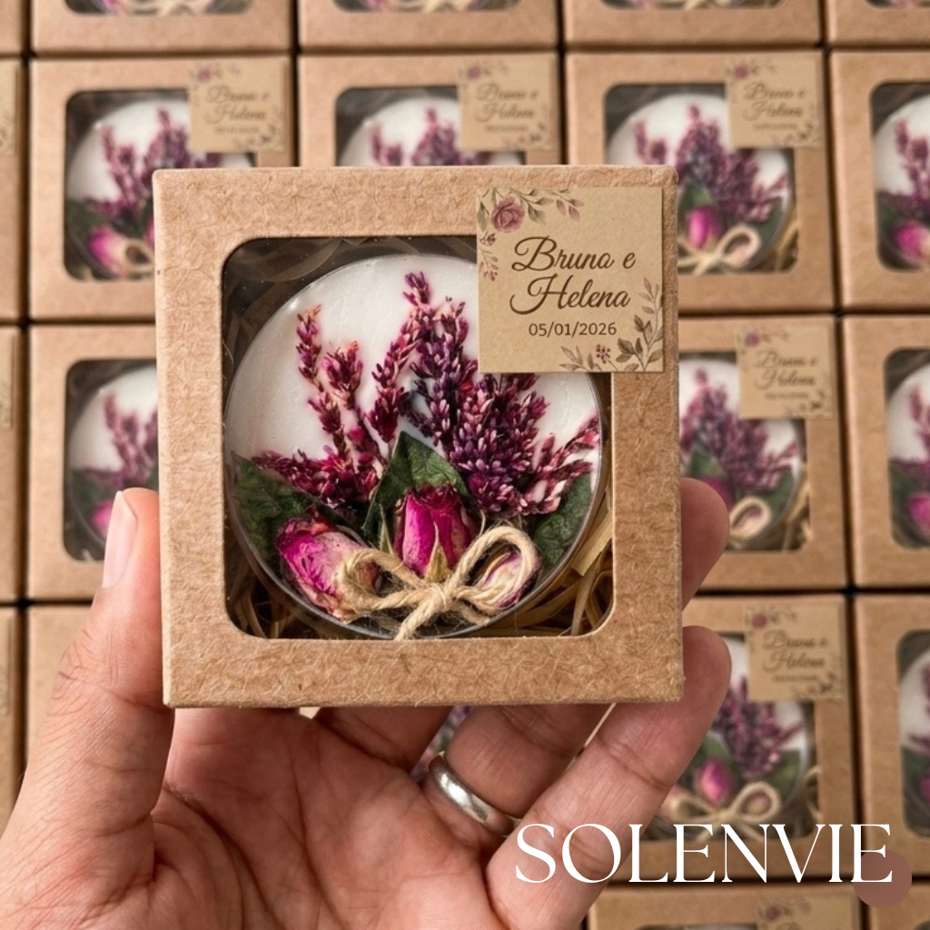 20/50 Lembrancinhas Personalizadas Sabonetes Artesanais Caixinhas Floral– Casamento Noivado Aniversário Chá de Bebê