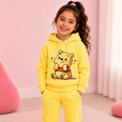 Moletom Infantil Ursinho Pooh Confortável Com Capuz Frio Algodão Premium Alta Qualidade Lançamento