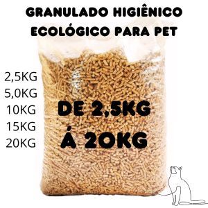 Granulado Higiênico Ecológico Para Pet de 2,5kg, 5kg 10kg 15kg e 20kg granulado, areia madeira, areia ecológica P/ Pet