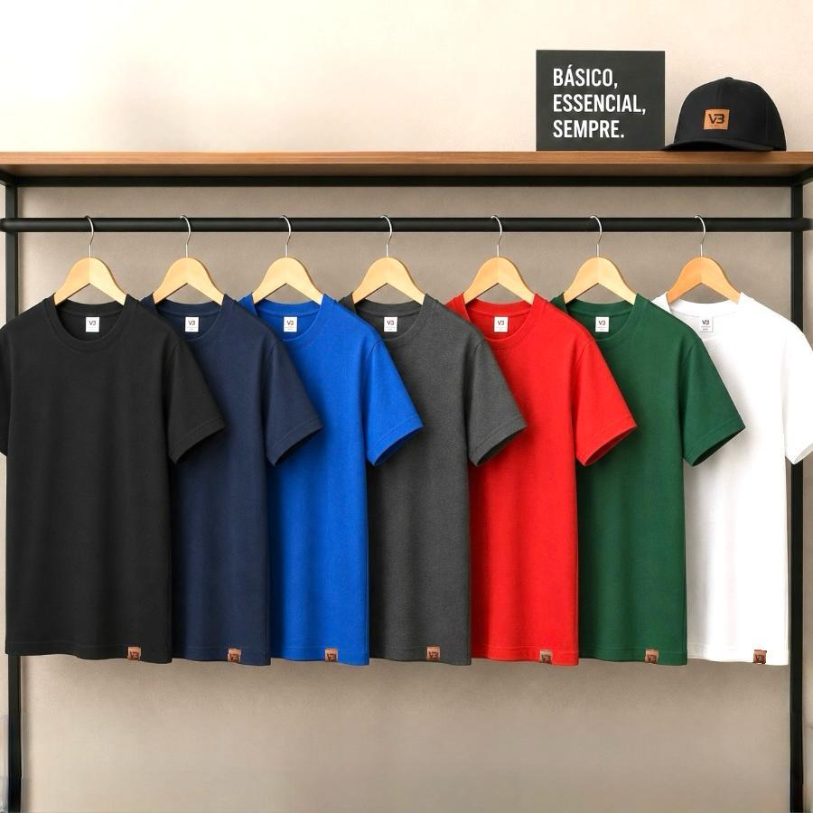 Kit 5 Camisetas Manga Curta Infantil e Juvenil Menino - camiseta lisa básica masculina de verão 02 ao 16 anos