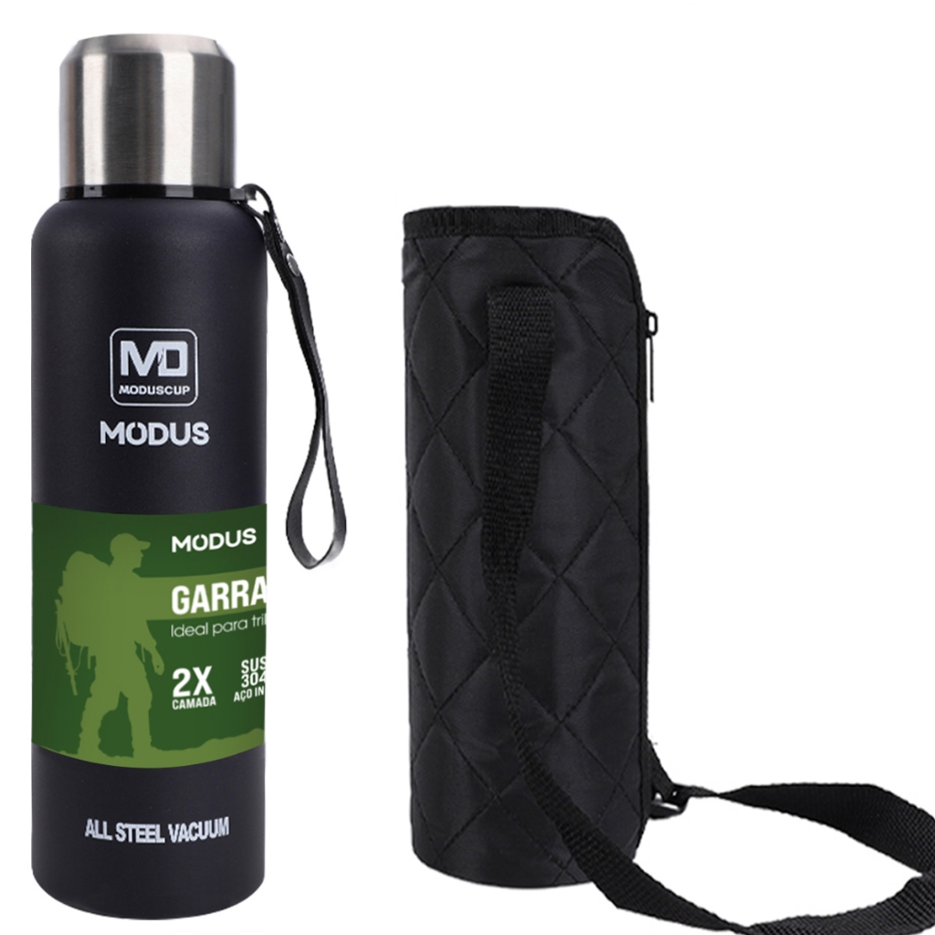 MODUS Garrafa Térmica 1,5L Inox 304 – Conservação de Temperatura Antivazamento Perfeita para Academia e Viagem