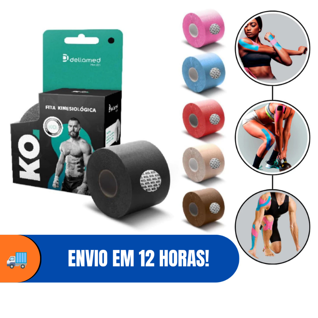 Fita Kinesio Dellamed Alta Performance Todas as Cores Kinesiológica Tape