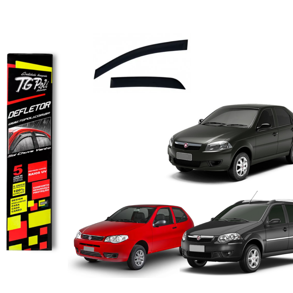 Calha de Chuva Fiat Palio e Siena 1996 a 2016 Palio Weekend 1996 a 2020 4 portas TG Poli
