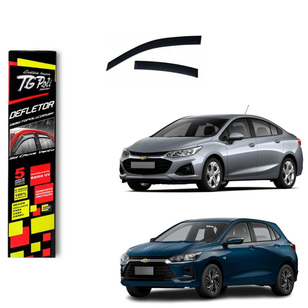 Calha de Chuva Chevrolet Cruze 2017 a 2023 4 portas TG Poli Defletor Portas Protetor Janelas Fumê