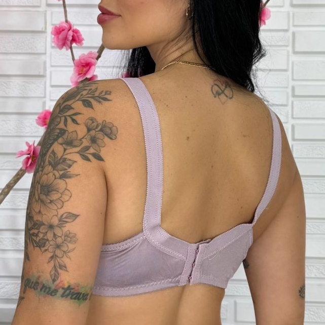 Sutiã Plus Size Elegante Cetinete Liso Alça Grossa Reforçada Sustentação Lingerie Moda Feminina — imagem 2 de 2