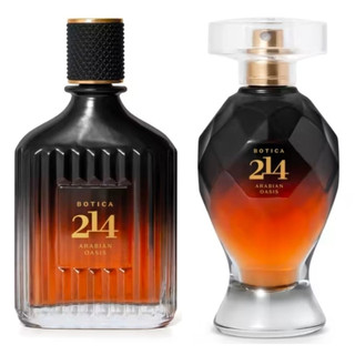 Botica 214 Arabian Oasis Fmenino Floral Frutal Eau De Parfum 75ml e Masculino Fougère Ambarado Eau De Parfum 90ml