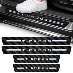 Kit Soleira Vinil T-Cross Adesivo Proteção 4 Portas TCross 19 20 21 22 23 24 25 26 T Cross