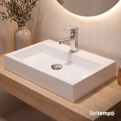 Cuba Pia de Apoio Sobrepor Retangular 56x38 Banheiro Lavabo Beltempo BT-2076