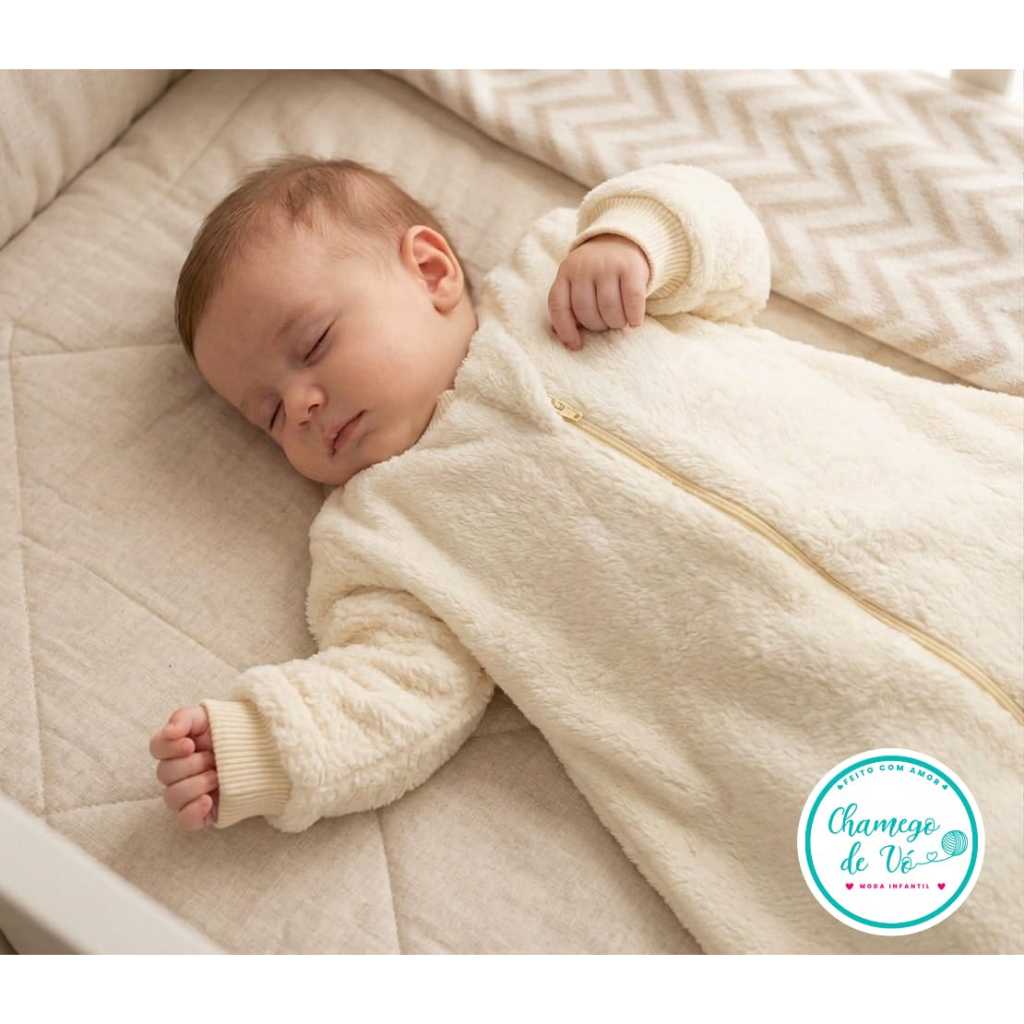 Saco de Dormir Bebê Manga Longa Inverno Fleece Quentinho Macio Pijama Casulo