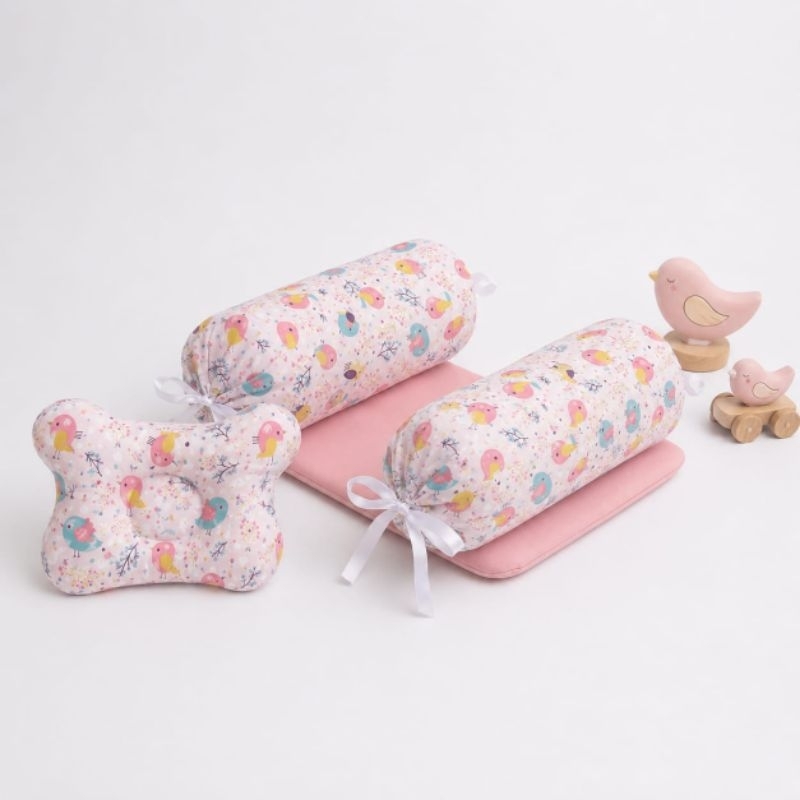 kit Rolinho segura bebê e travesseiro anatômico, segurança, conforto, antialérgico, estampado