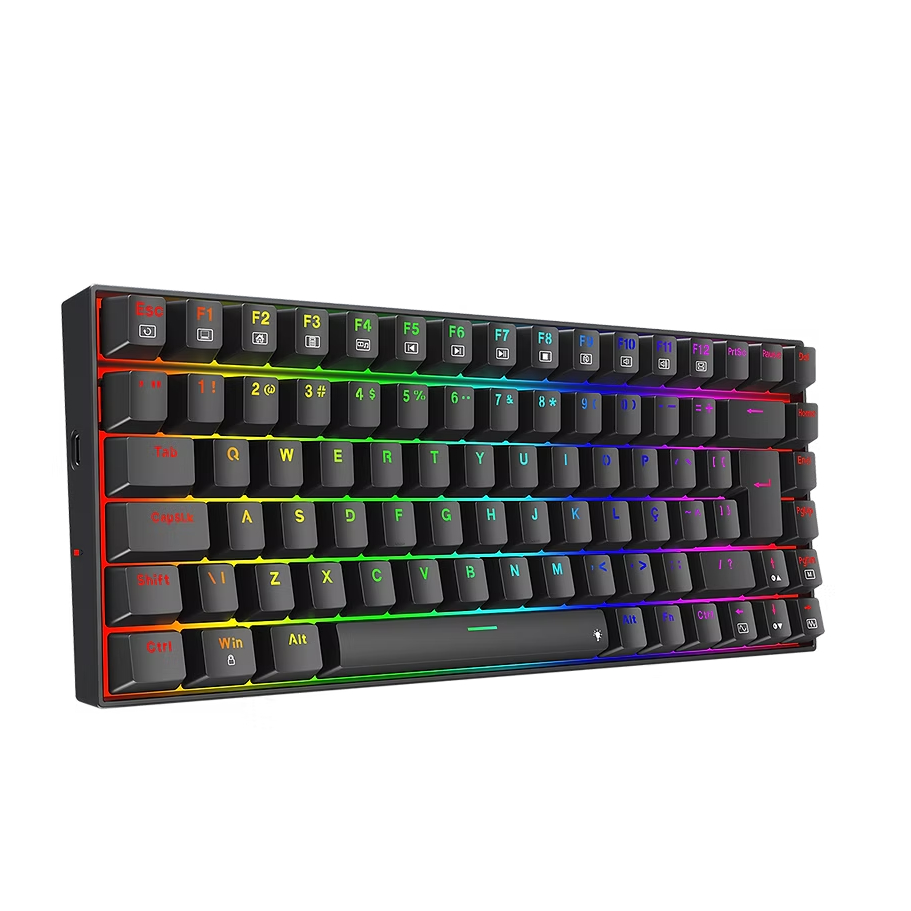 Teclado Mecanico Redragon Phantom, Rainbow, Switch Marrom, Preto, K629-KB-PT-BROWN.