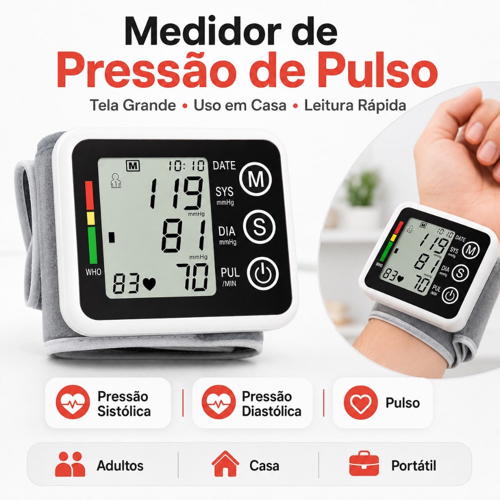 Monitor de Pressão Arterial Digital Automático de Braço