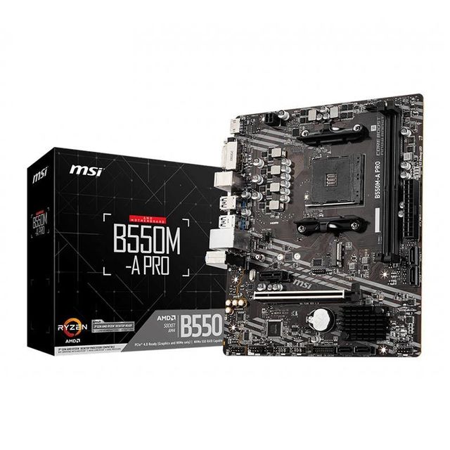 Placa Mãe MSI B550M-A PRO, DDR4, Socket AMD AM4, mATX, Chipset B550, MSIB550MAPRO