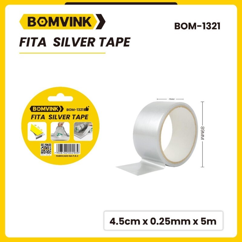 Fita Silver Tape Alta Resistência e Versatilidade para Uso Geral 5m BOM-1321