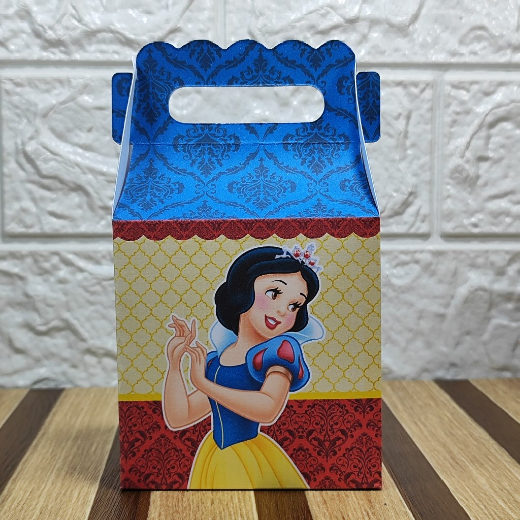 Caixa maletinha personalizada Branca de Neve 01 lembrancinha surpresa aniversário infantil PEGUE E MONTE