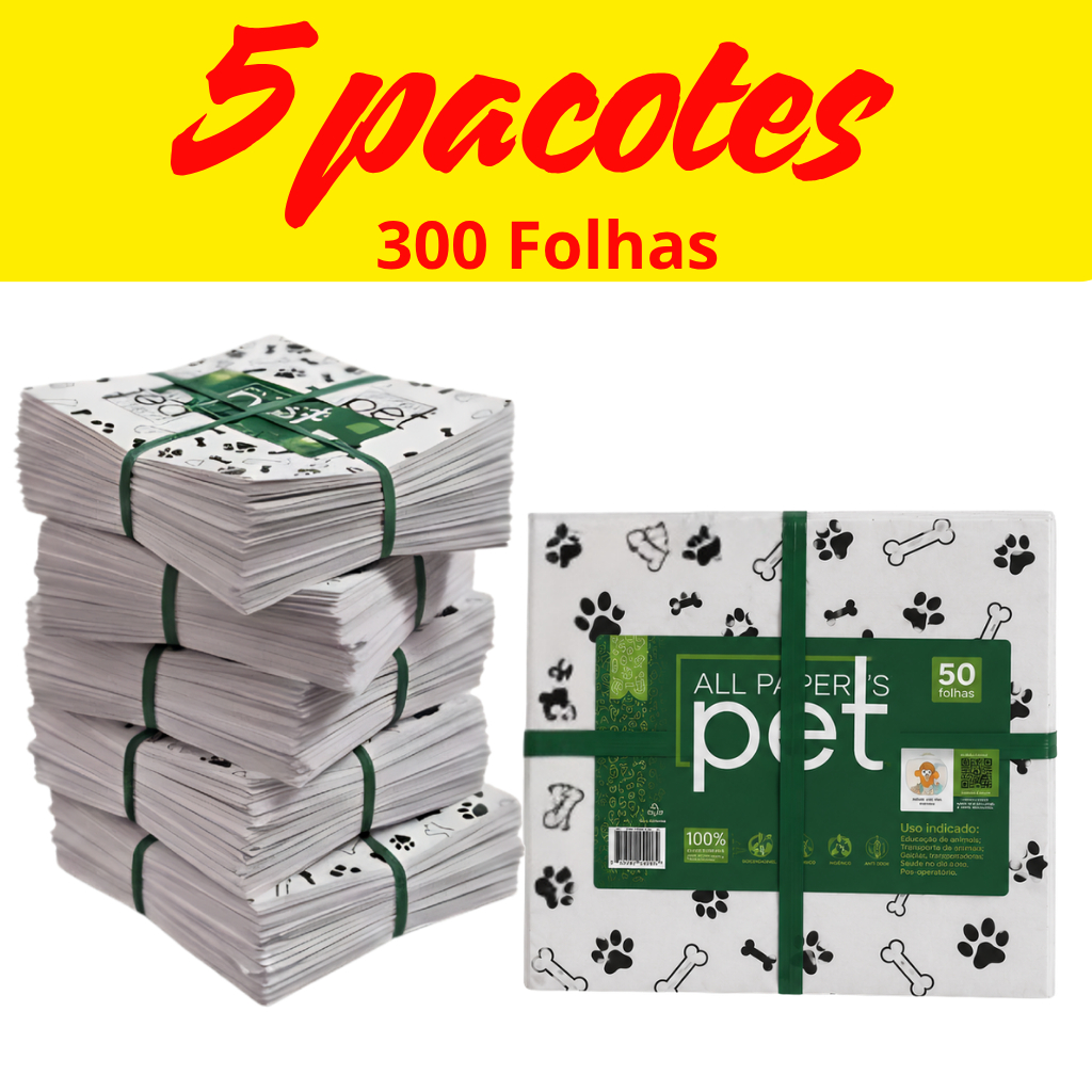 Kit Jornal tapete Higiênico Grande 1/3/5 pacotes grandes 300 folhas Biodegradável Atóxico Não Vaza