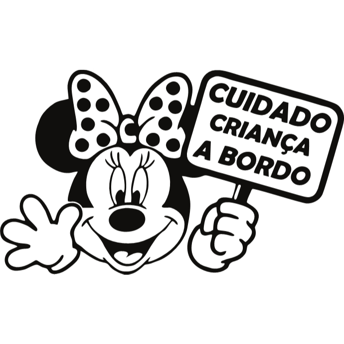 Adesivo Mouse bebê a bordo Bebe À Bordo Cuidado Placa Criança Carro AD1241