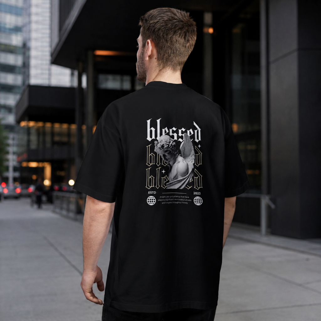 Camiseta Blessed Angels Streetwear Oversized Unissex Arte Grega Gótico Estátua Camisa 100% Algodão Premium T-shirt