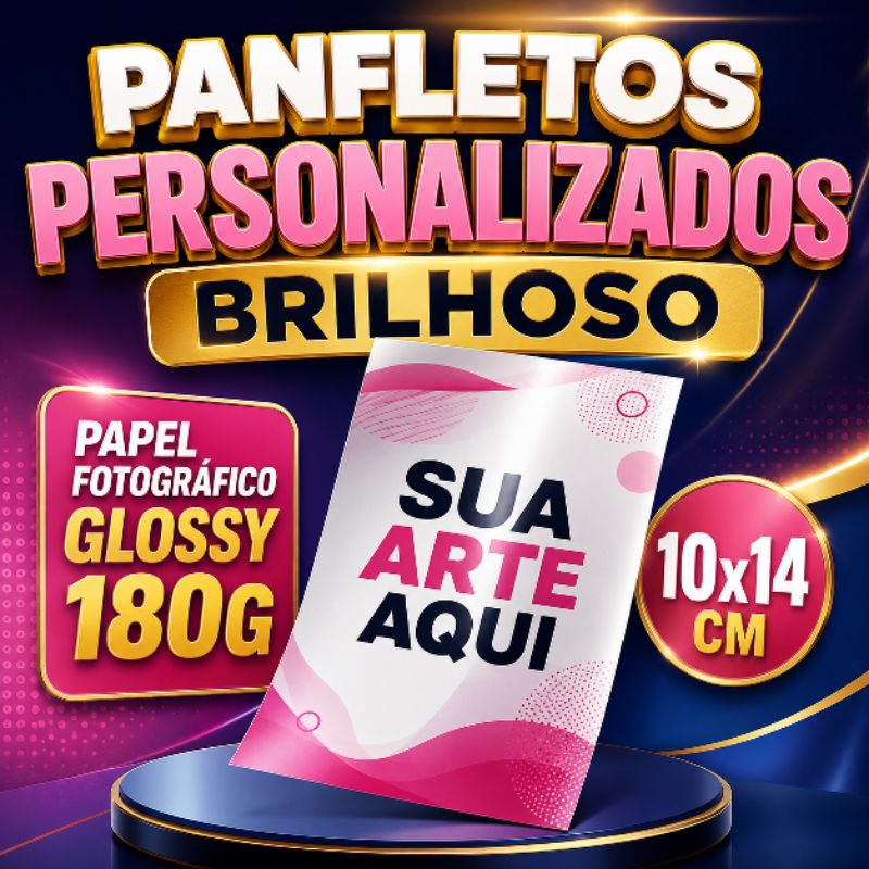 Panfletos Personalizados 10x14cm Papel Brilhoso Premium | Impressão Colorida Alta Qualidade para Divulgação