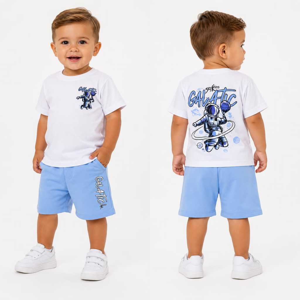 Conjunto Bebê Infantil Estiloso Lançamento Blusa 100% algodão + Bermuda Moletinho