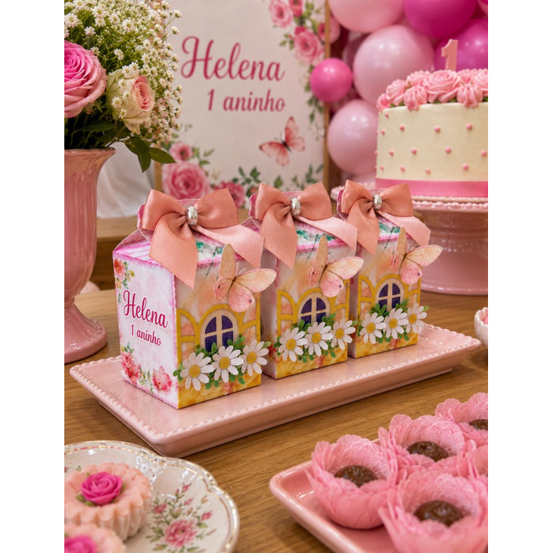 6 caixas janela jardim encantado personalizado/jardim de margaridas/ kit festa margaridas/ lembrancinha margaridas