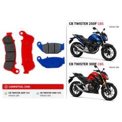 Kit Pastilha De Freio Dianteiro e Traseiro Cb Twister 250f Cb Twister 300f com Cbs ou ABS Maxx Premium