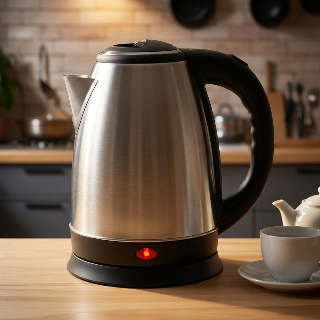 Chaleira Elétrica Inox 1.8L 1000W com desligamento automatico aquecimento rápido base giratória 360º
