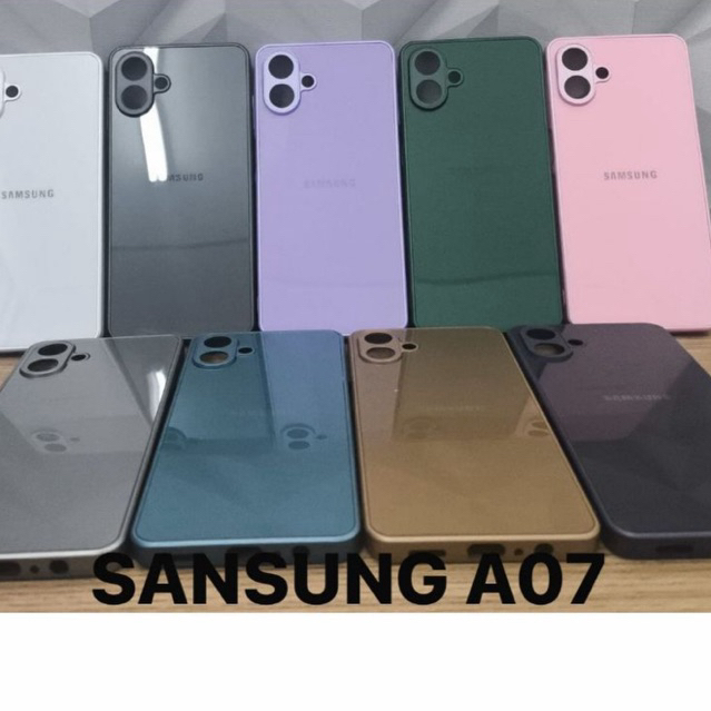 CAPA CASE CAPINHA PREMIUM P/SAMSUNG A07 INTERIOR AVELUDADO AG-GLASS PHONE CASE LUXO ELEGANTE MODA
