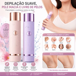 Depilador elétrico com navalha dupla cuidado e delicadeza com sua pele, Recarregável com Tecnologia avançada Indolor Nex