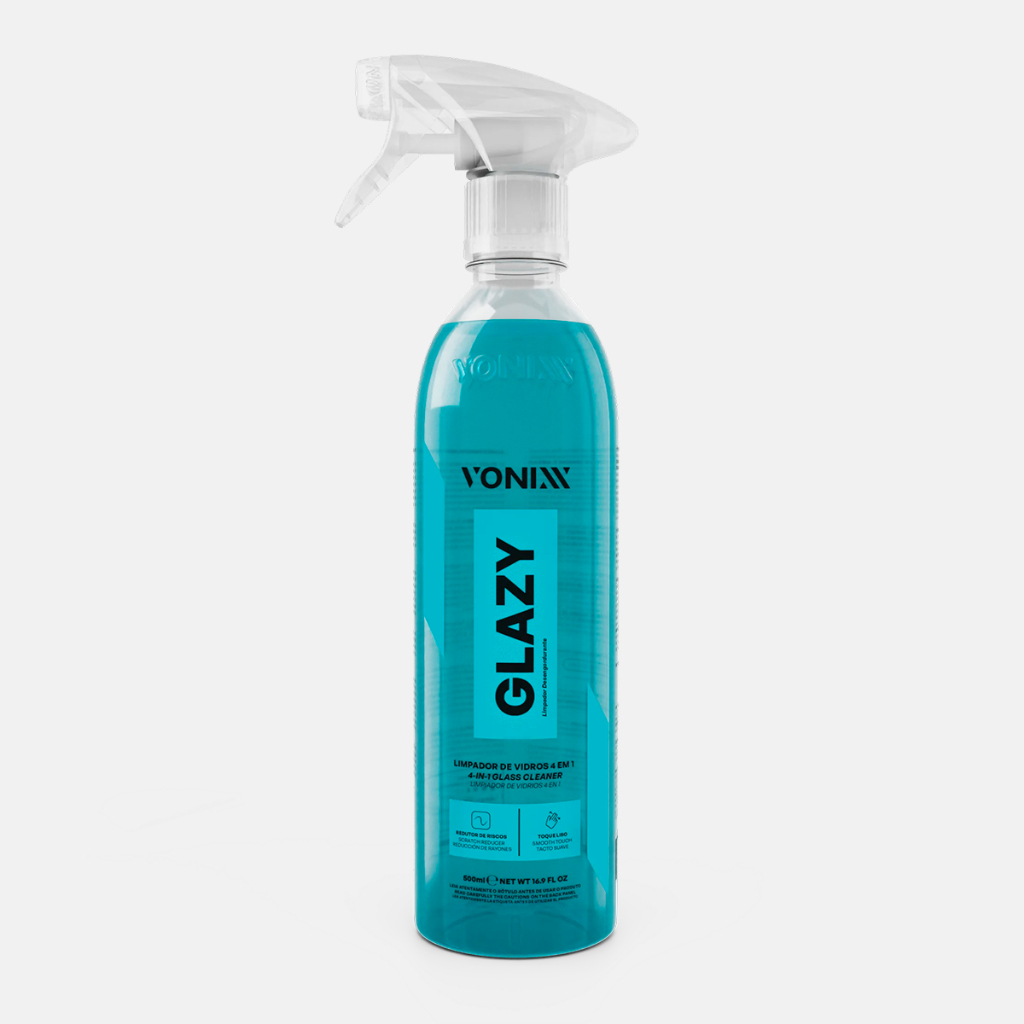 Glazy Vonixx 500ml Limpa Vidros 4 em 1 Limpa Protege Condiciona e Reduz Riscos