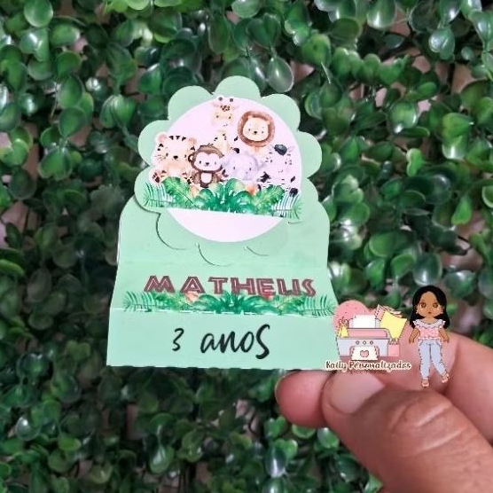 Porta Bis Duplo Safari Personalizado(OBS) 20 a 40  cortados -- Lembrancinha para festa Infantil