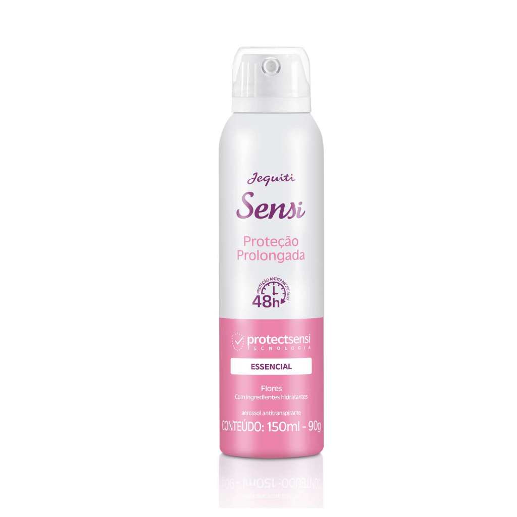 Desodorante Aerosol Jequiti Sensi Essencial 150ml | 48h de Proteção, Secagem Rápida e Tecnologia ProtectSensi