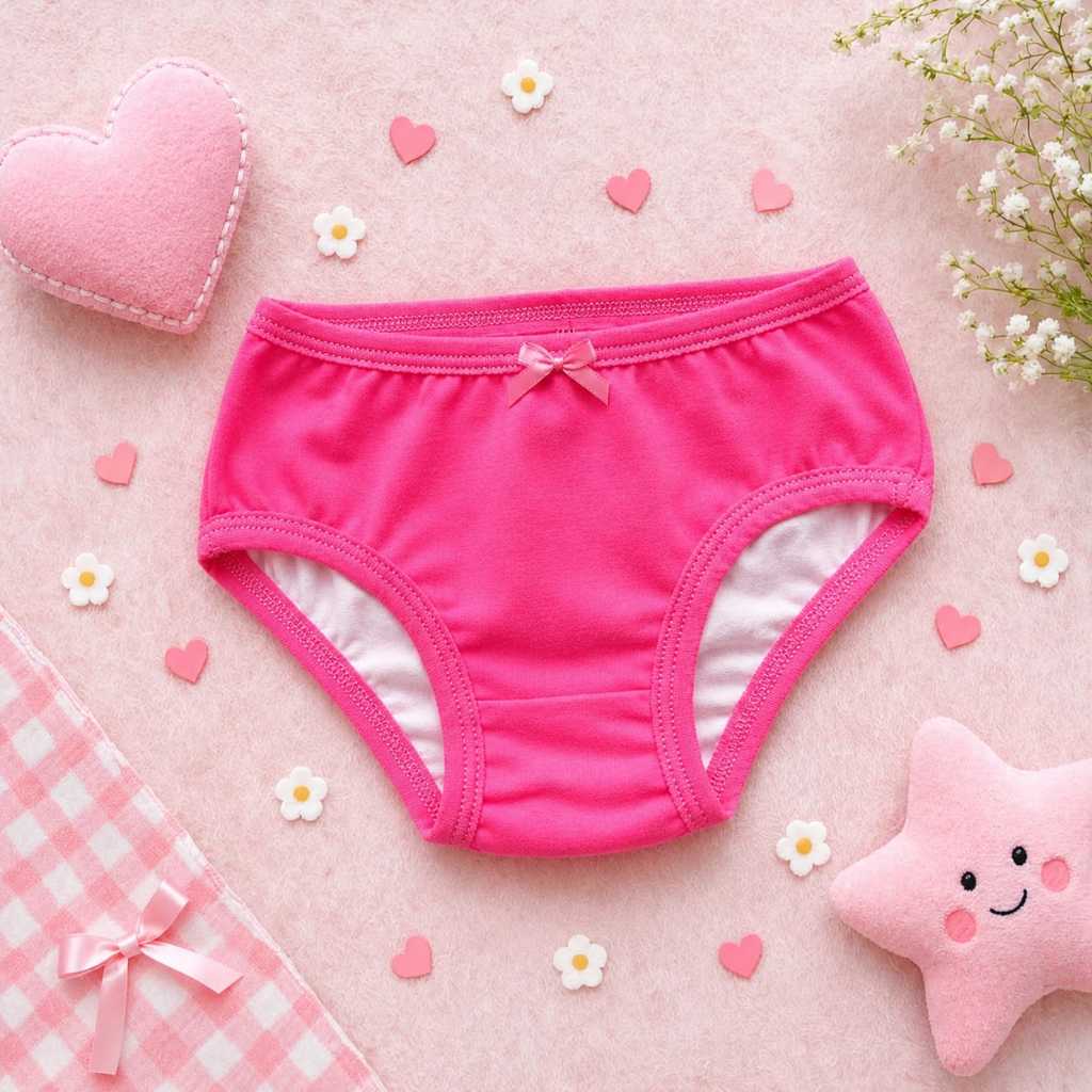 Calcinha Infantil Algodão Respirável Cintura Elástica Com Estampas Fofas Confortável Kit 5 Peças