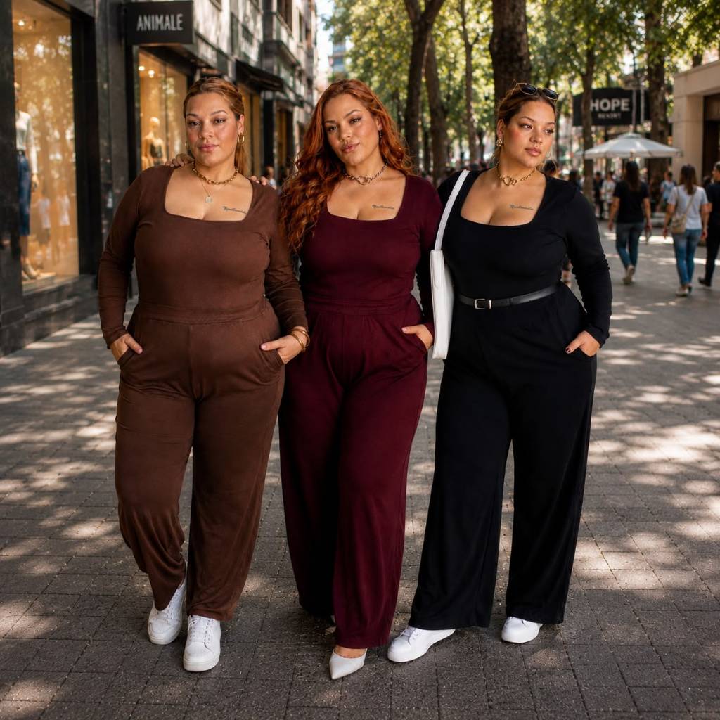 Conjunto Plus Size Feminino de frio inverno Manga Longa Calça Pantalona  Veste do 44 ao 56