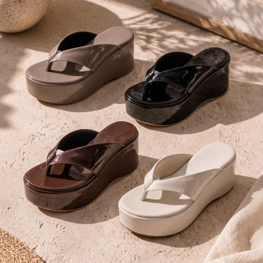 Sandalia Salto Alto Varias Cores Ana B Feminino Plataforma tamanco Verniz Moda Casual Confortável