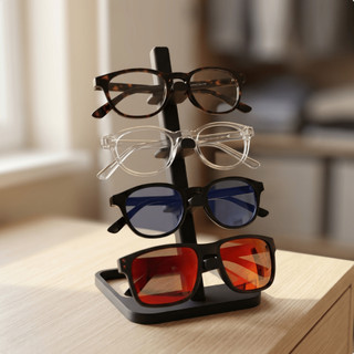 Suporte Porta Óculos de Mesa 4 Lugares Organizador para Grau e Sol Não Risca as Lentes Expositor