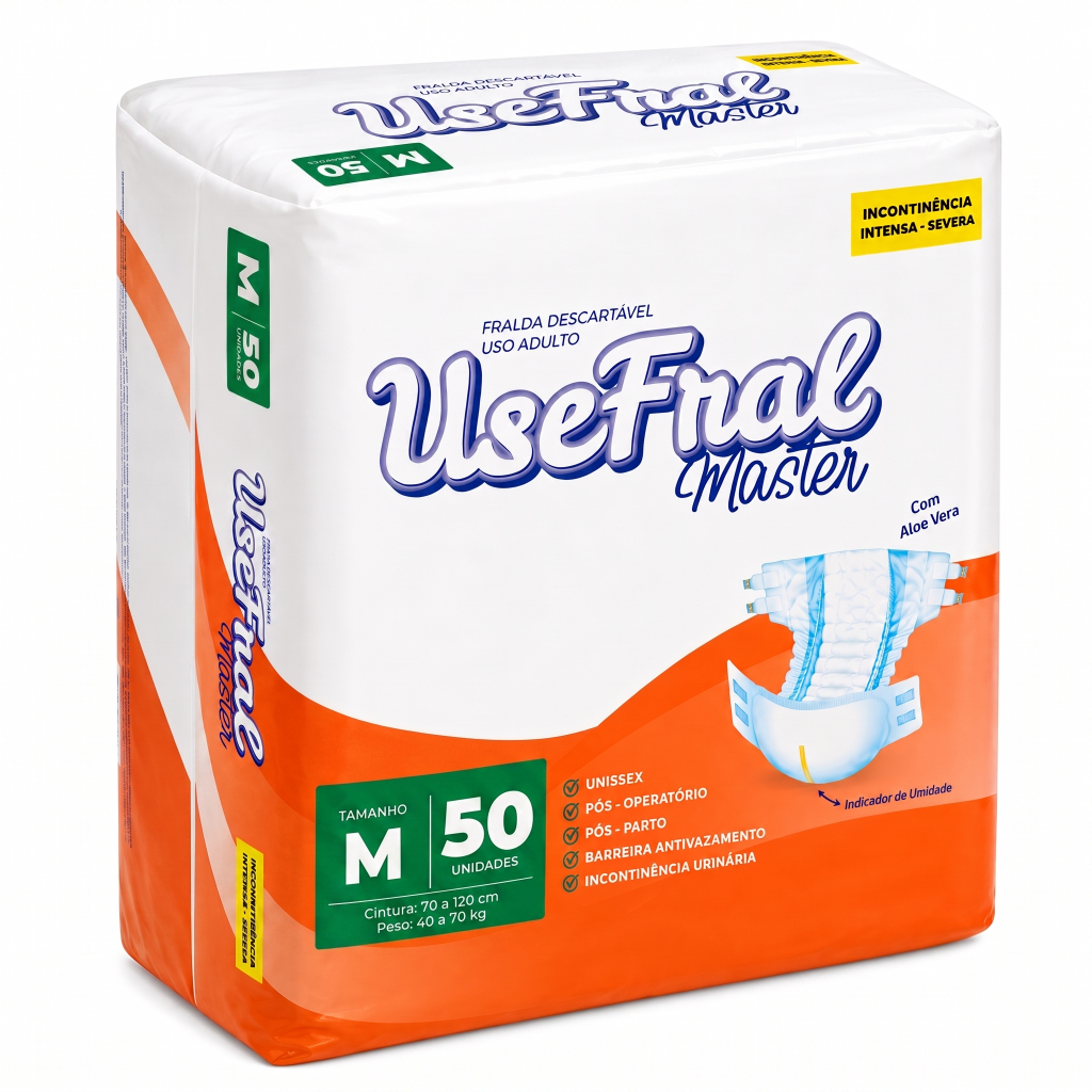 Fralda Geriátrica Usefral Hiper M 50 Unidades