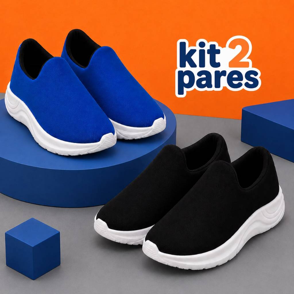 Kit 2 Tênis Infantil Masculino Calce Fácil Leve
