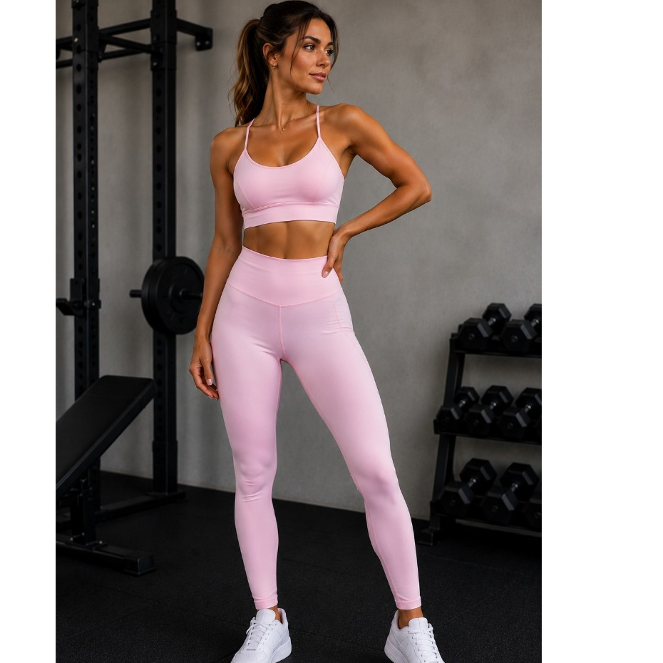 Conjunto Fitness Academia Legging Top Suplex Zero Transparencia Treino Feminina Moda Fit