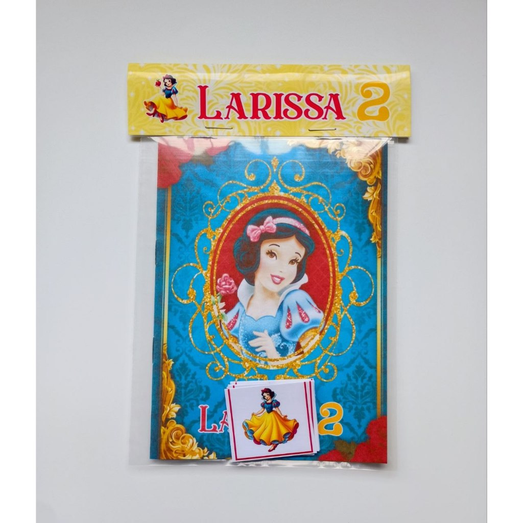 Álbum de Figurinhas e Livrinho de Colorir 10x15 Lembrancinha Personalizada Aniversário Infantil Branca de Neve
