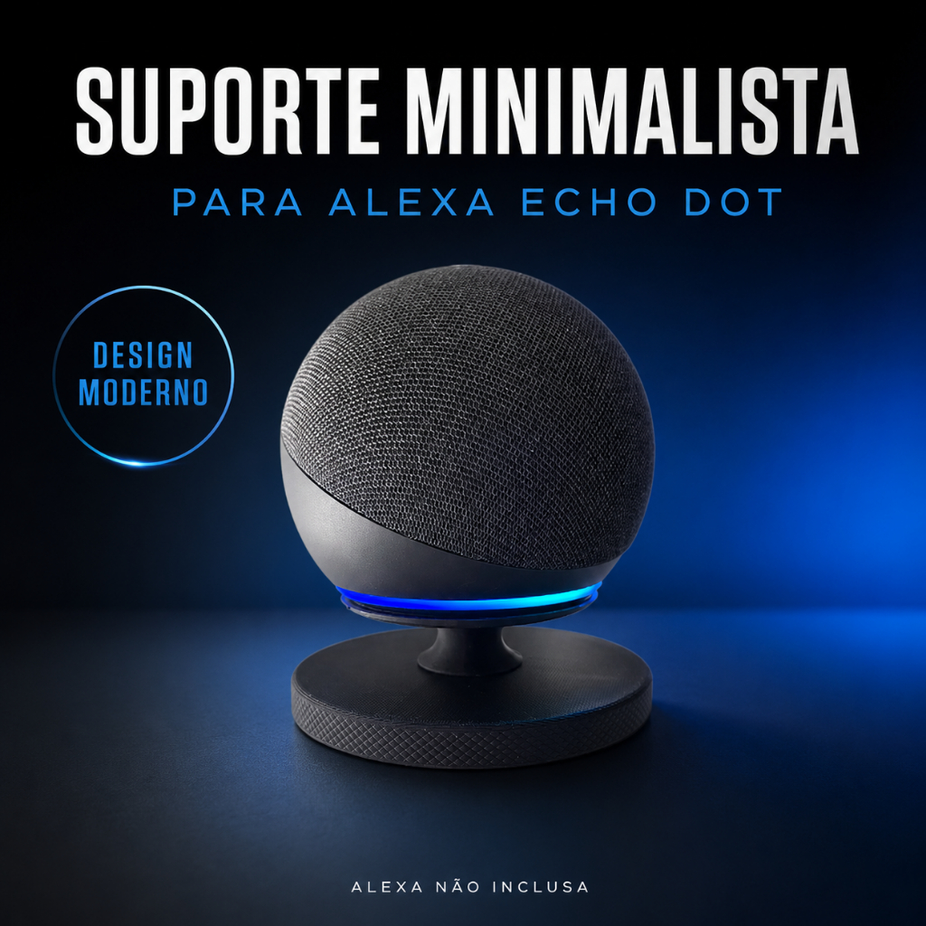 Suporte Pedestal Minimalista para Echo Dot 5 e Apple HomePod Mini – Base de Mesa