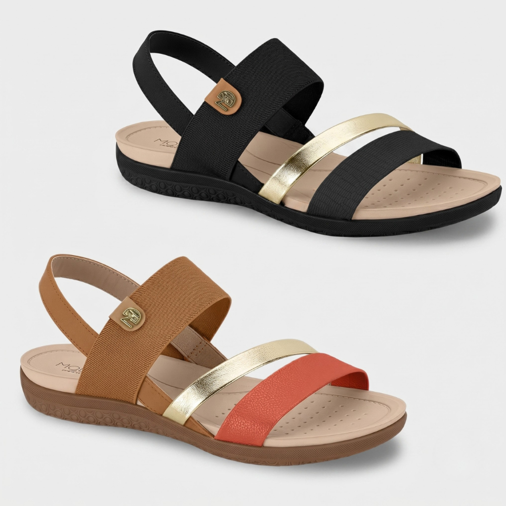 Sandália Feminina Modare Multi Tiras Ultra Conforto Ortopédica Elástico ORIGINAL